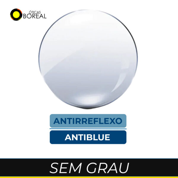 Lente sem grau: Básica + Anti-blue + Antirreflexo + UV400